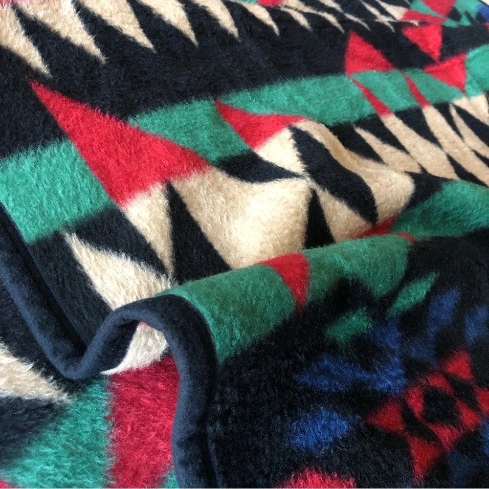 Biederlack Throw Blanket double sided ♥️🟢🖤 - Picture 7 of 10